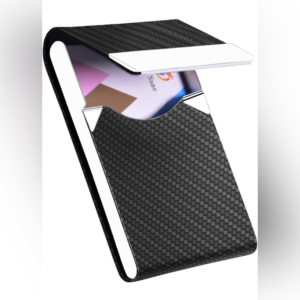 Unisex Business Card Holder with Ultra Slim Design, Premium PU Leather